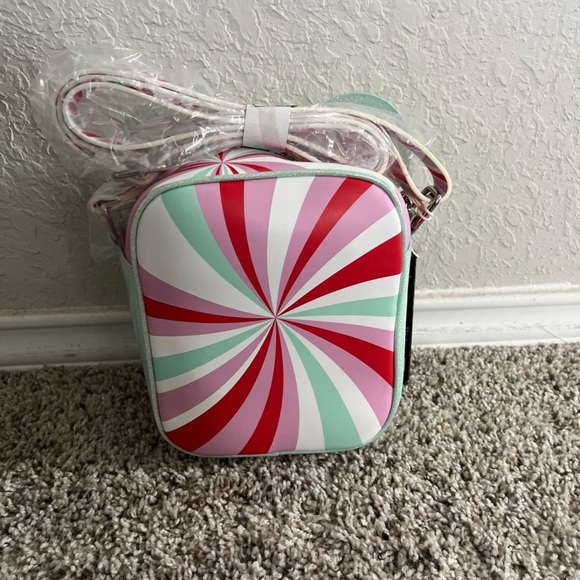 Loungefly Disney Minnie Mouse Ears Peppermint Print Crossbody Bag - Picture 2 of 2